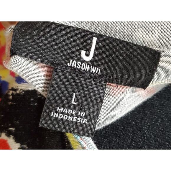 Jason Wu Women's Black Floral Sweetheart Neck Half Sleeve Knee Length Dress L - Picture 10 of 12